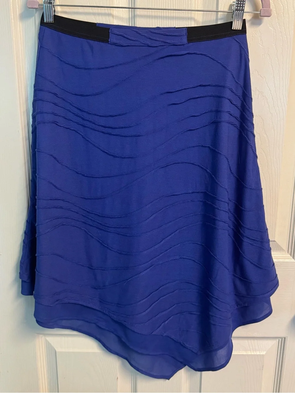 NWT Simply Vera Vera Wang Royal Blue Asymmetrical Handkerchief Skirt